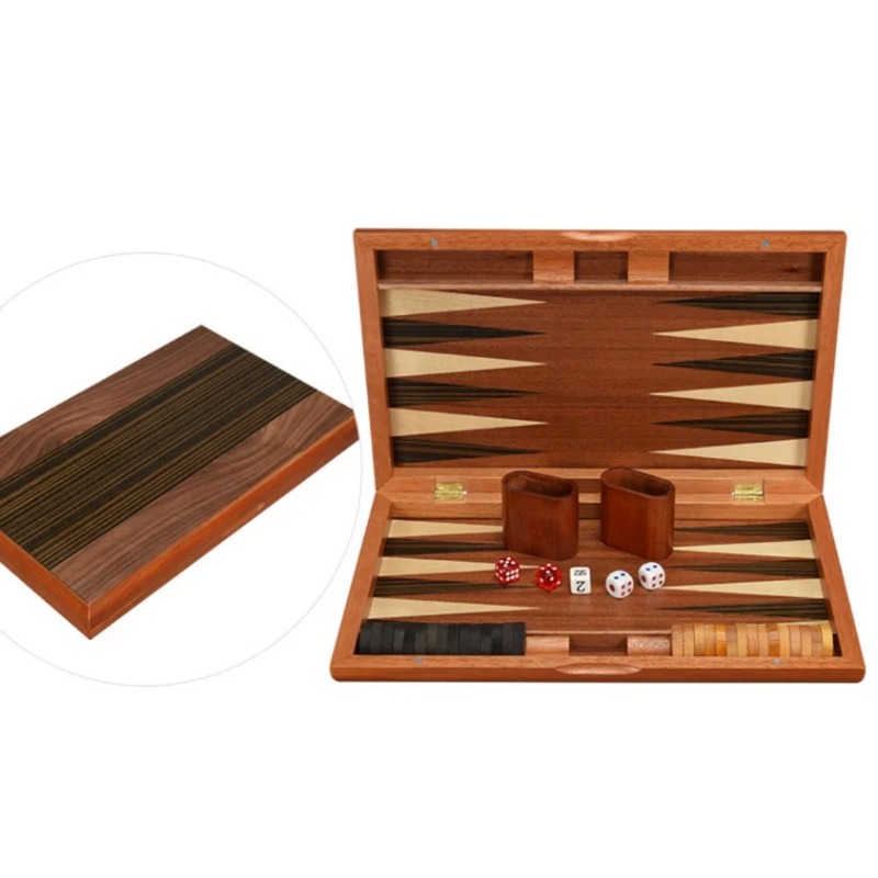 Board Game Zenith - 高品質の木製バックギャモン、折りたたみ式で持ち運び可能、ランダムスタイル、家族や旅行に最適な定番ボードゲーム