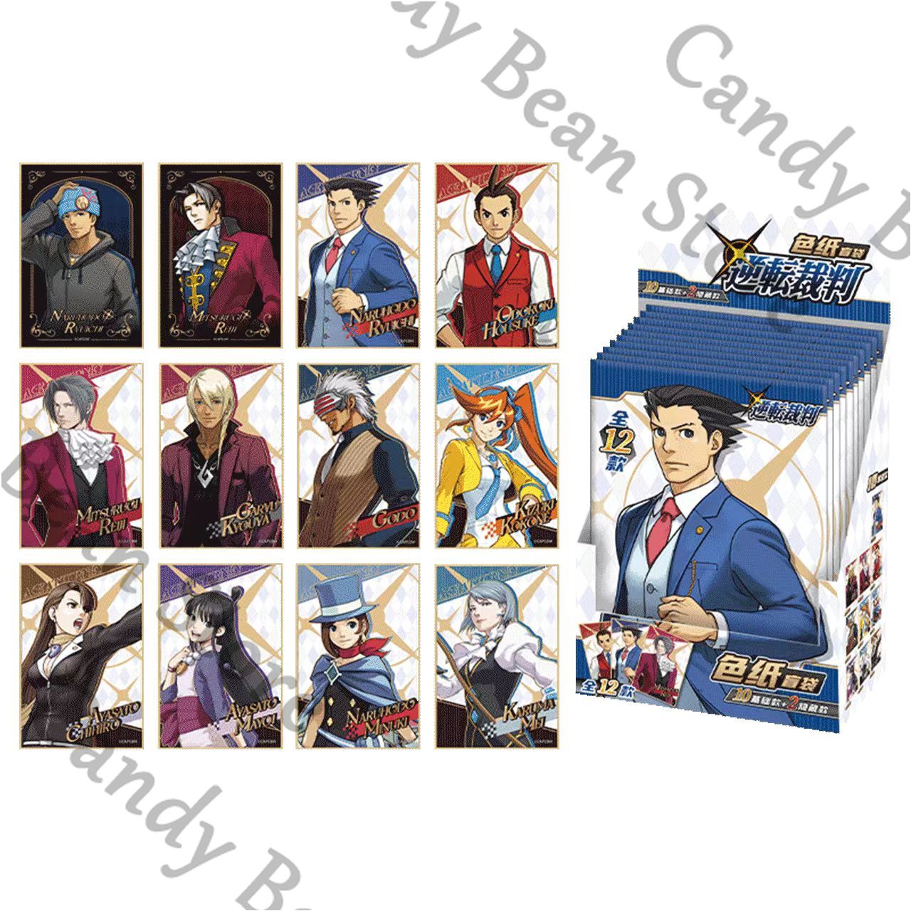 Board Game Illustration - 本物のアニメ名探偵エースマイリーズ・エッジワースフェニックス・ライトメイ・カルマコスプレカラーカードストック漫画 ‌ イラストボード ‌ ギフト