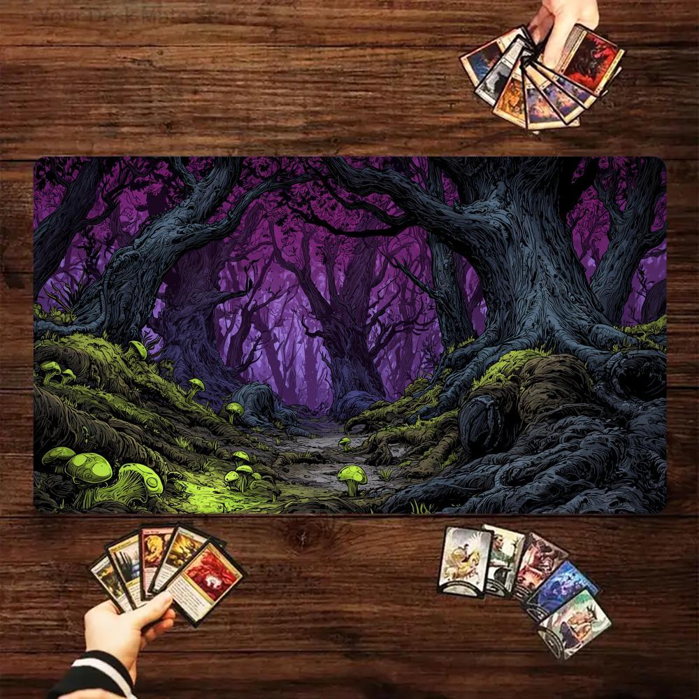 Board Game Enchanted Forest - 魅惑の霧の森マジックカードバトルマットMTGプレイマット滑り止めベース35X60CMギャザリングゲームマットボードゲームマットTCG用