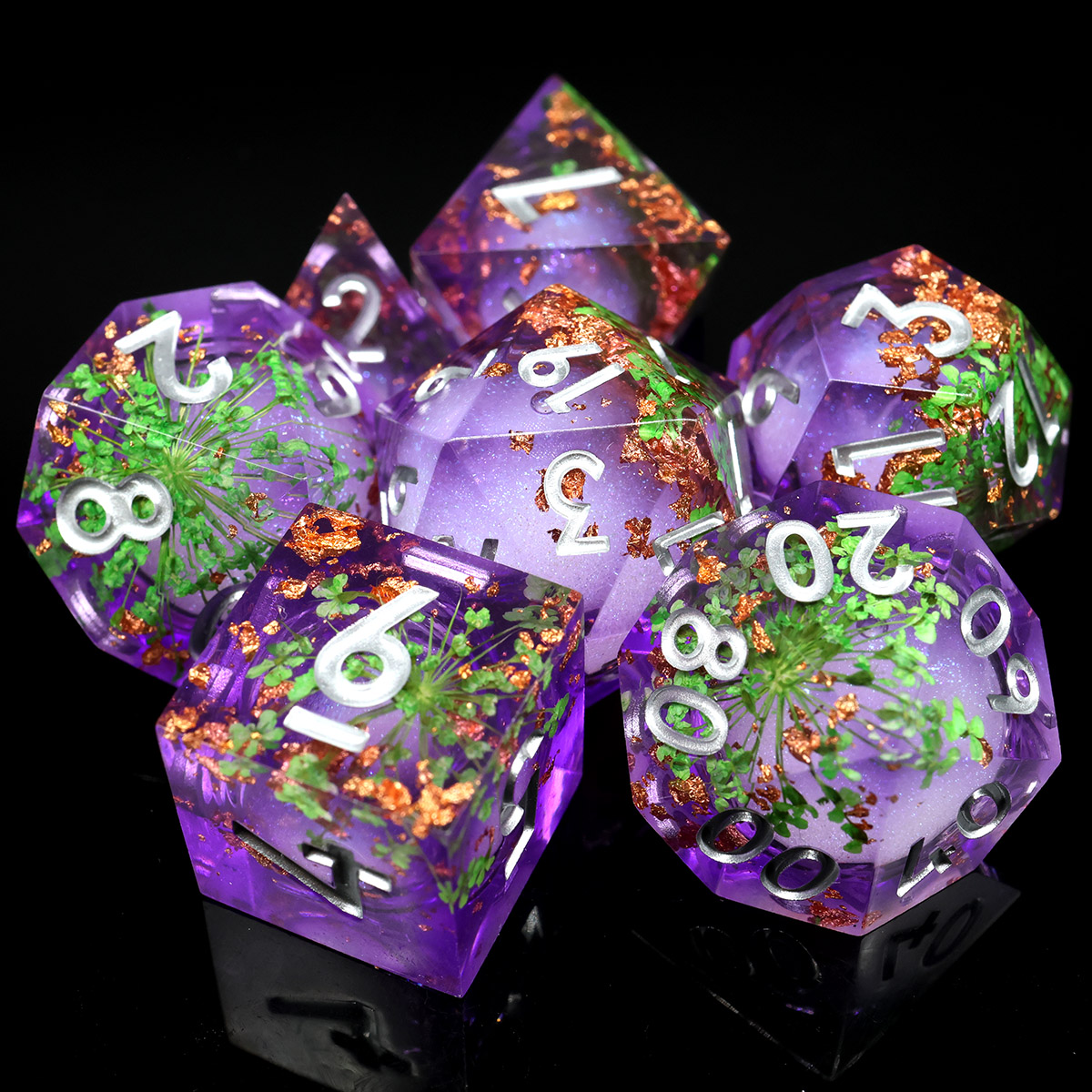 Board Game Enchanted Forest - シャープエッジレジンデスセットロールプレイテーブルゲーム、dndギフト、rpgス、エンチャントされた森、7個