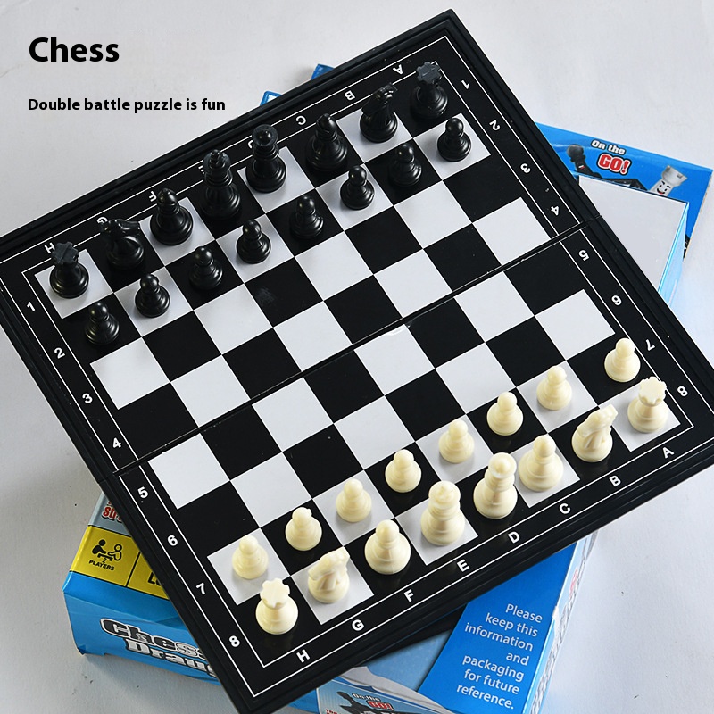 Board Game Multiplayer - ツーインワン折りたたみボードおもちゃインターナショナルチェスチェッカーポータブル競争テーブルゲームマルチプレイヤーパーティーギャザリングおもちゃ