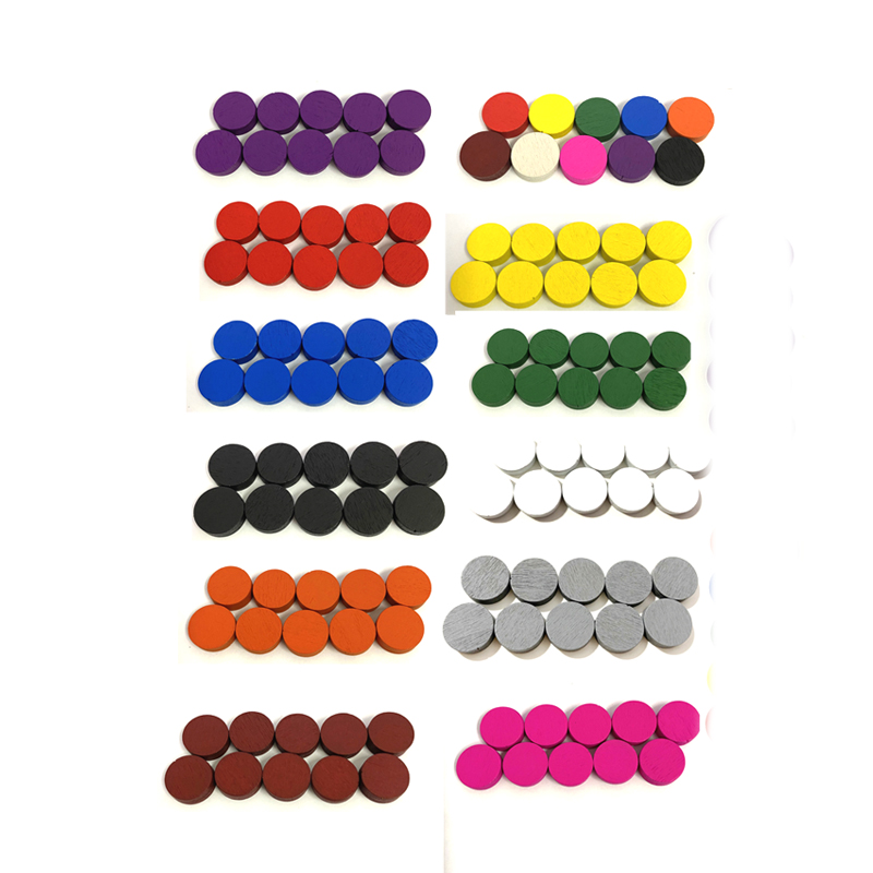 Board Game Sequence - ゲームトークン 100 個木製ゲームピースポーン/チェスボードゲーム/教育ゲームアクセサリー 8 色 10*5