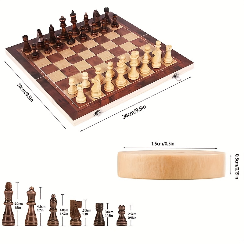 3 in 1 チェスボード、折りたたみ木製ポータブルチェスゲ - Board Game Zenith のレビューと価格