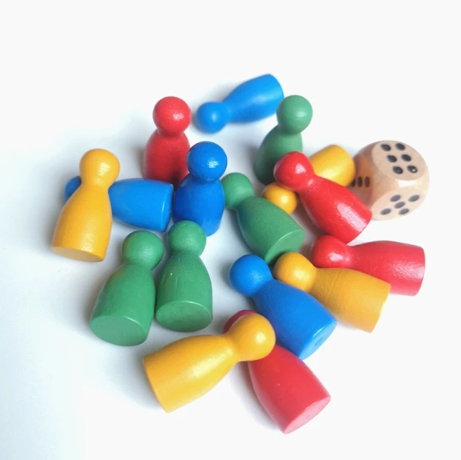 100 個のカラフルな木製チェスマーカー 24x12mm ボ - Board Game Illustration のレビューと価格