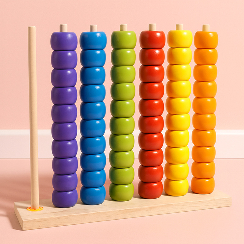 右クリックカラフルな大きな木製そろばんビーズシーケンスゲーム - Board Game Sequence のレビューと価格