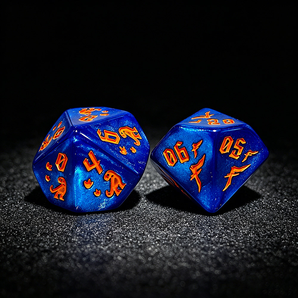 7個入りジュラシックオーシャンブルー恐竜彫刻入りダイスセット - Board Game Rpg のレビューと価格