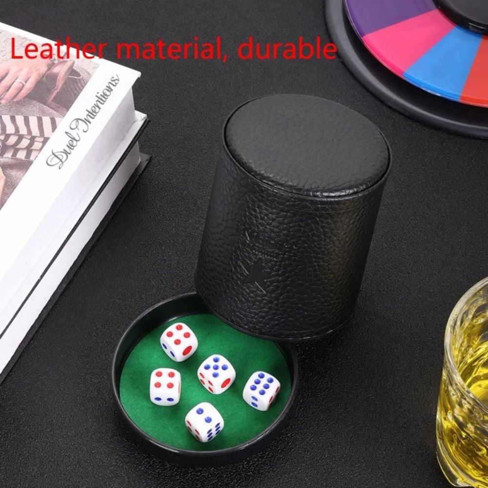 レザーダイスカップ 蓋付き グリーンレッド裏地 インテリア  - Board Game Yahtzee のレビューと価格