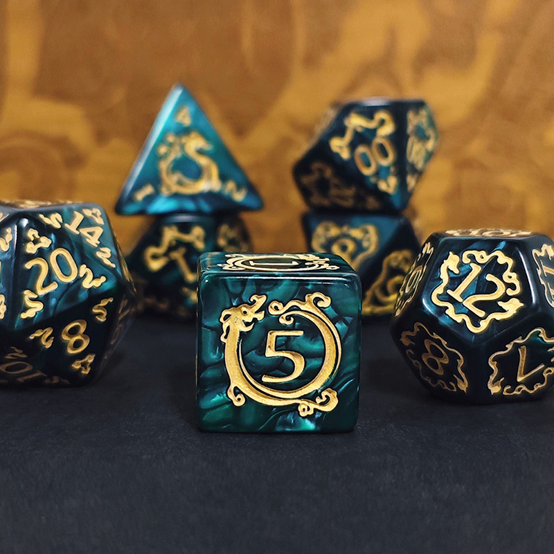 7個セット DND ダイス ドラゴン柄 多面体ダイス ダンジ - Board Game Rpg のレビューと価格