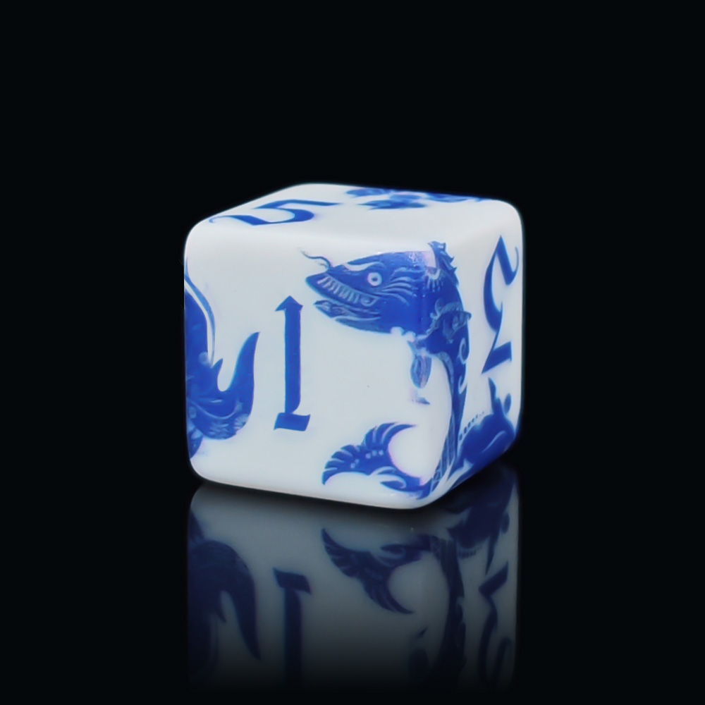 12個入り青と白の磁器鯉魚D6ダイス、中国風16MM正方形ア - Board Game Rpg のレビューと価格