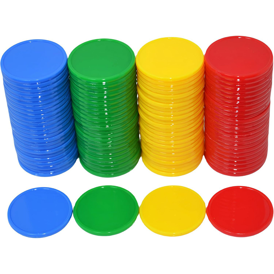 100枚のチップと10個のサイコロセット - 19mm不透明 - Board Game Sequence のレビューと価格