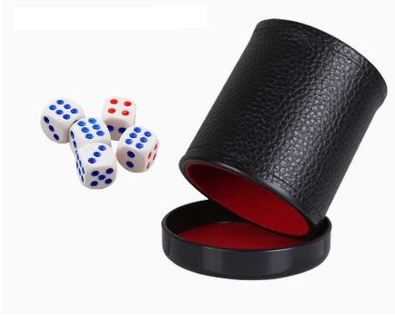 レザーダイスカップ 蓋付き グリーンレッド裏地 インテリア  - Board Game Yahtzee のレビューと価格