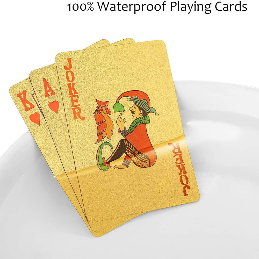 トランプ防水ゴールドプラスチックポーカーカードノベルティポー - Board Game Illustration のレビューと価格